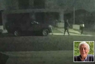 Rakaman kamera litar tertutup (CCTV) menunjukkan geng tersebut menceroboh kediaman mangsa pada minggu lalu. Foto Agensi