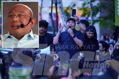 Rafizi (tengah) ketika berucap pada Himpunan dan Lawan: #TangkapAzamBaki di hadapan Kompleks Sogo, Kuala Lumpur pada Ahad. Gambar kecil: Syed Agil