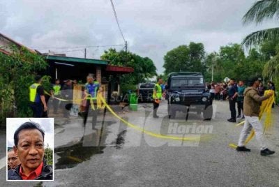 Polis tidak menolak kemungkinan masalah kewangan dipercayai menjadi punca seorang lelaki bertindak mencederakan empat ahli keluarganya sehingga maut di Taman Cerating Damai, pada Selasa. Gambar kecil: Yahaya