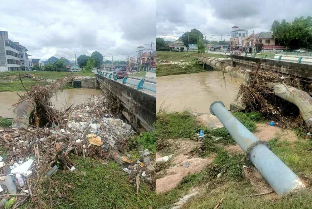 Halangan aliran air antara punca berlaku banjir di beberapa kawasan di daerah Kinta pada Isnin. - Foto: JBPM Perak