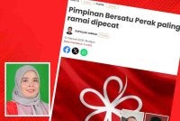 Laporan Sinar Harian mengenai pimpinan Bersatu Perak paling ramai dipecat. Gambar kecil: Noridayu