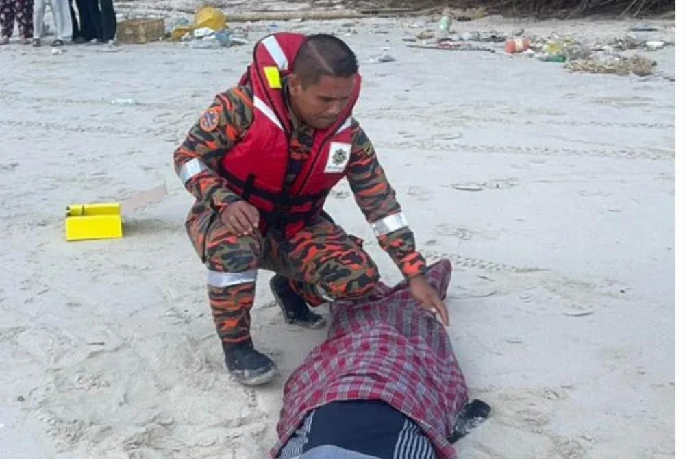 Mayat Ahmad Nuruddin ditemukan pada jarak 3.7km dari lokasi dia dikhuatiri hilang pada Selasa lalu.. Foto: JBPM
