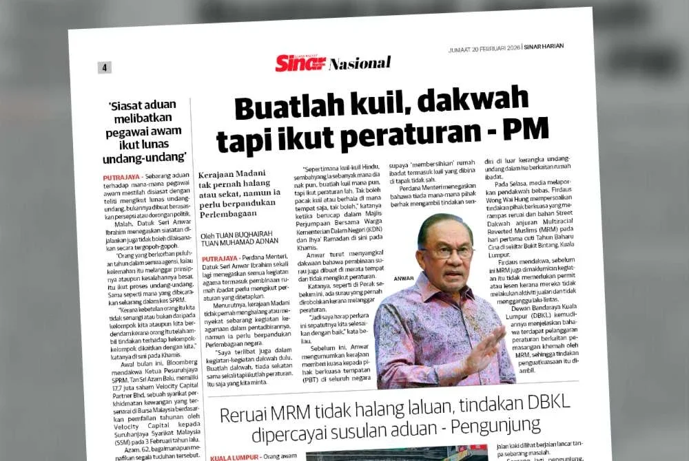 Laporan Sinar Harian pada Jumaat.