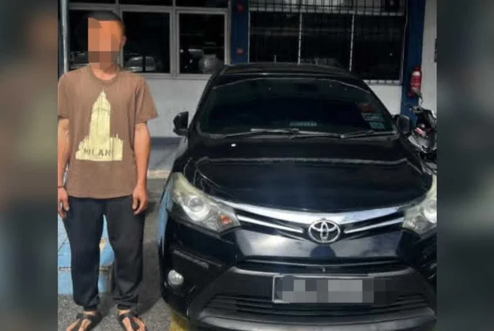 Individu yang ditahan untuk siasatan kes memandu kereta secara melulu dan berbahaya di ibu negara. Foto JSPT