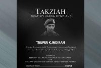 Sultan Pahang dan Tengku Ampuan Pahang menyampaikan ucapan takziah atas pemergian Indiran. Foto FB Kesultanan Pahang