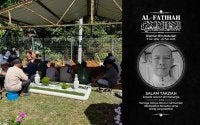 Arwah Shahlan selamat dikebumikan di tanah perkuburan Kampung Gemencheh Lama, selepas solat Zuhur, semalam.
