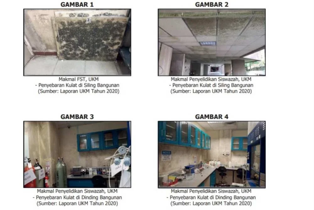 Gambar bangunan UKM yang didapati berkulat turut dikongsikan dalam LKAN 1/2026 pada Isnin.