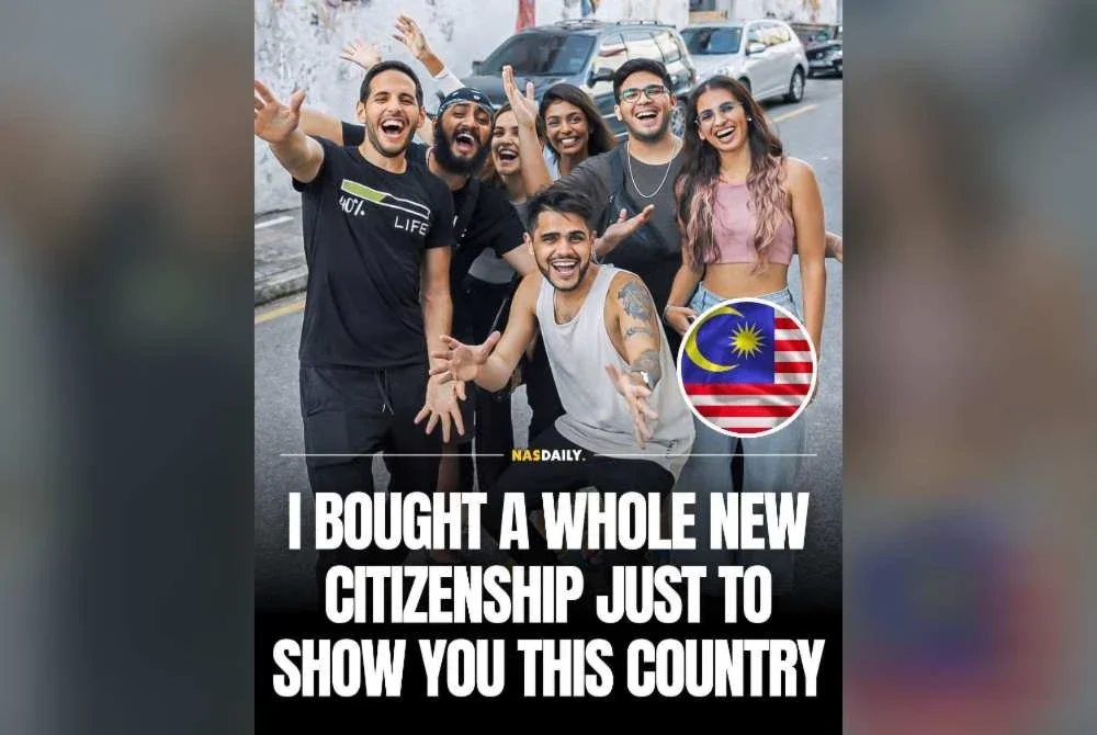 Foto yang dimuat naik Nas Daily di Facebook pada Ahad, dipercayai semasa lawatannya ke Melaka pada 2022 lalu.