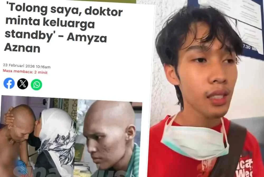 Adrian Adam (kanan) ketika berkongsi keadaan kesihatan abangnya, Andre Mikhail. Foto Sumber Melodi 