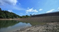 Penurunan mendadak paras air di Empangan Muda sebanyak 64.6 peratus dalam tempoh kurang dua bulan mencetuskan kebimbangan terhadap jaminan bekalan air di Pulau Pinang. Foto: Bernama 