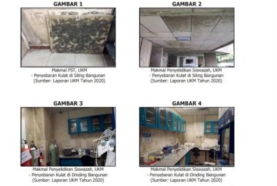 Gambar bangunan UKM yang didapati berkulat turut dikongsikan dalam LKAN 1/2026 pada Isnin.