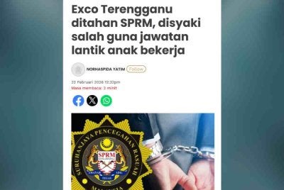 Laporan Sinar Harian pada 22 Februari 2026.