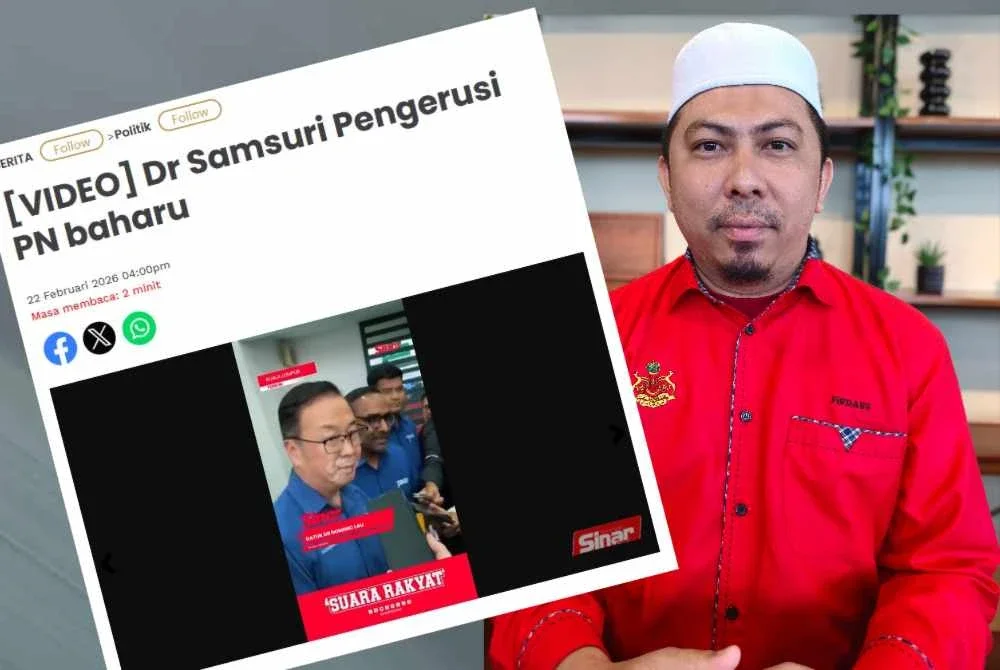 Mohd Firdaus dan laporan Sinar Harian mengenai pelantikan Dr Samsuri sebagai Pengerusi PN yang baharu.