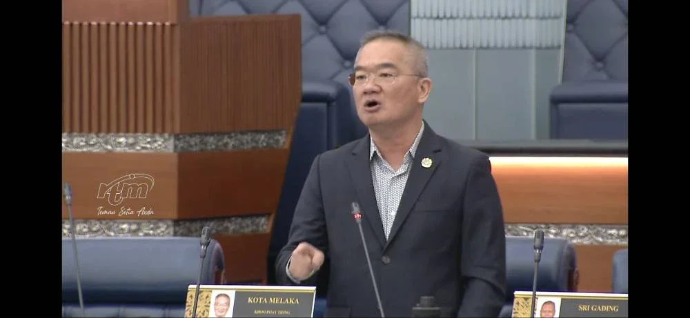 Tangkap layar Poay Tiong semasa dalam Dewan Rakyat pada Selasa