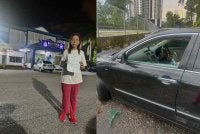 Kejadian berlaku ketika Teresa bersenam di Taman Persekutuan Bukit Kiara dan keretanya dipecah penyamun pada Ahad. 