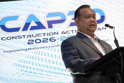 Nanta menyampaikan ucapan pada Majlis
Pelancaran Pelan Tindakan Pembinaan 2026 - 2030 (CAP30) di Menara Korporat The MET, pada Selasa. Foto Bernama 