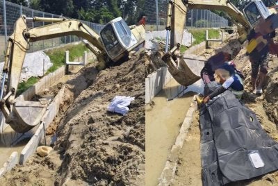 Seorang buruh maut dipercayai dihempap 'bucket' jengkaut semasa melakukan kerja-kerja pembinaan longkang di Jalan Pantai Geting, Pengkalan Kubor, Tumpat pada Selasa.