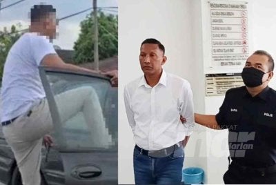 Tangkap layar video tular warga emas dipukul oleh Saiful. Saiful ketika dibawa ke Mahkamah Tinggi Shah Alam pada Rabu.