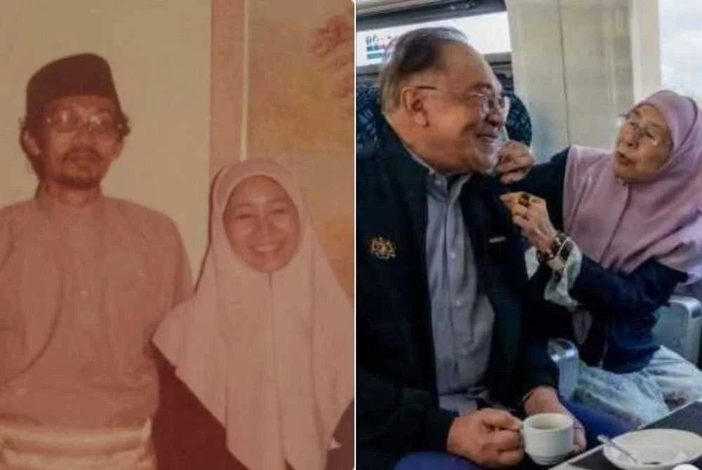 Anwar menzahirkan ucapan penuh kasih dan penghargaan sempena ulang tahun perkahwinannya yang ke‑46 bersama isteri tercinta, Wan Azizah. Foto FB Anwar Ibrahim