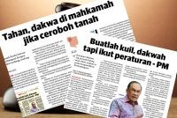 Laporan Sinar Harian mengenai isu pencerobohan tanah.