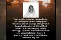 Kebakaran di Raub pada Khamis turut meragut nyawa seorang bekas pelajar MRSM Bentong. Foto: FB Dr Asyraf Wajdi Dusuki