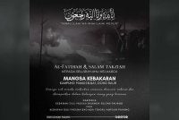 Ucapan takziah daripada Al-Sultan Abdullah dan Tunku Azizah kepada waris keluarga mangsa kebakaran di Kampung Pamah Kulat, Raub.