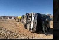 Lokasi kemalangan jalan raya pada 26 Februari 2026 membabitkan sebuah bas yang membawa anggota tentera Israel (IDF) dan mengakibatkan 17 orang cedera.-Agensi