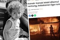 Allahyarham Muhammad Zahir Adha (gambar kiri) maut dalam kebakaran di Kampung Seri Cheeding Banting, Selangor pada 6 Februari lalu.