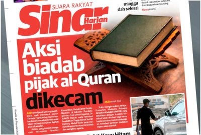 Laporan Sinar Harian berhubung aksi biadab pijak al-Quran dikecam