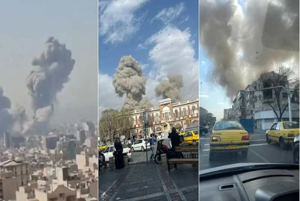 Asap tebal kelihatan di beberapa kawasan di ibu kota Teheran angkara serangan Israel bersama AS ke atas Iran.-Agensi