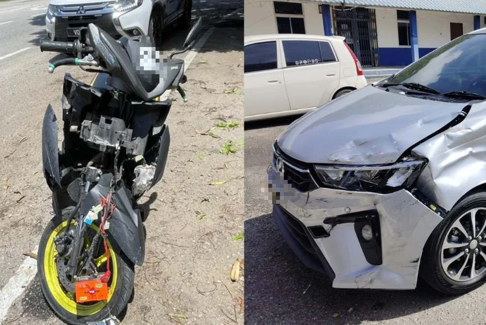 Kenderaan yang terlibat dalam kemalangan meragut nyawa seorang kanak-kanak berusia tujuh tahun pada Sabtu. Foto: PDRM