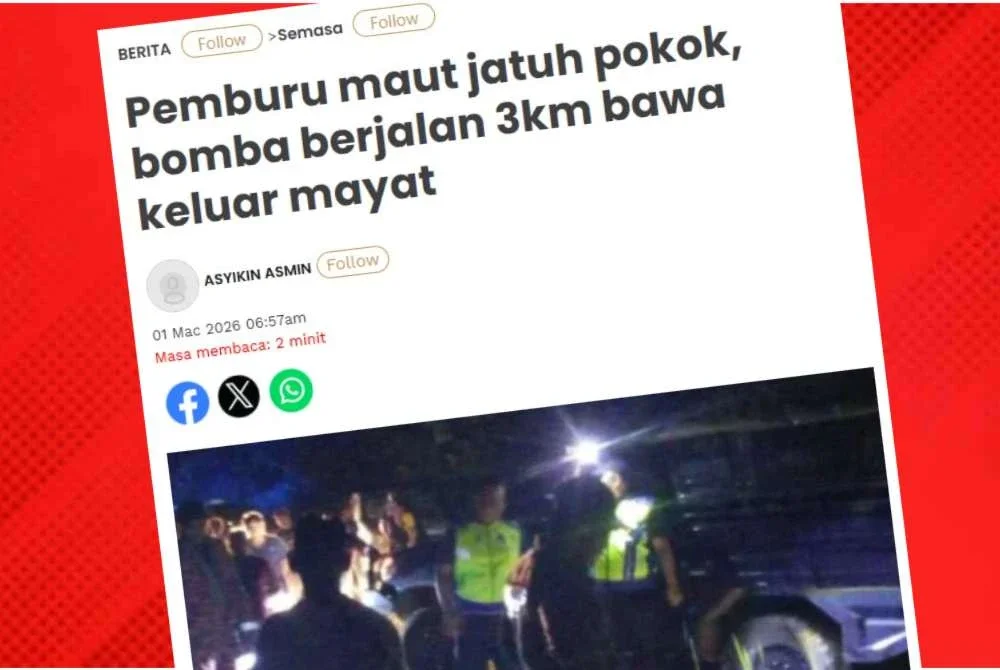 Sinar Harian melaporkan pasukan bomba terpaksa meredah hutan dengan berjalan kaki sejauh tiga kilometer untuk memberikan bantuan kepada mangsa.