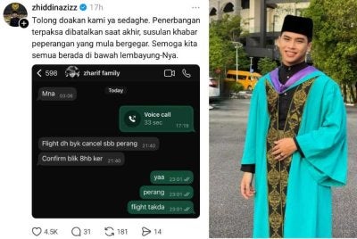 Zhiddin kongsi keadaan dirinya yang terkandas di Tanah Suci akibat konflik.