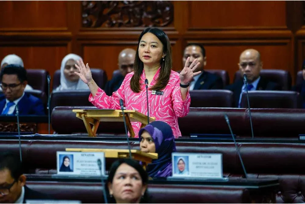 Hannah pada Mesyuarat Pertama, Penggal Kelima Parlimen ke-15 Dewan Negara di Bangunan Parlimen pada Isnin. Foto Bernama