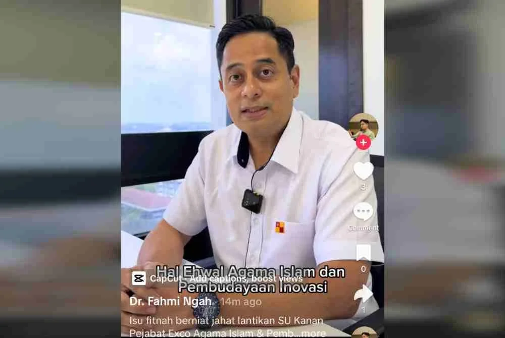 Mohammad Fahmi dalam satu hantaran video di TikTok pada Isnin.