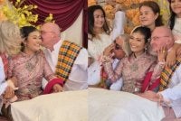 Majlis perkahwinan trio tersebut diadakan meriah pada akhir minggu lalu. Foto Agensi