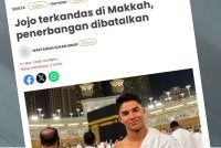 Laporan Sinar Harian berhubung Jojo terkandas di Makkah, penerbangan dibatalkan