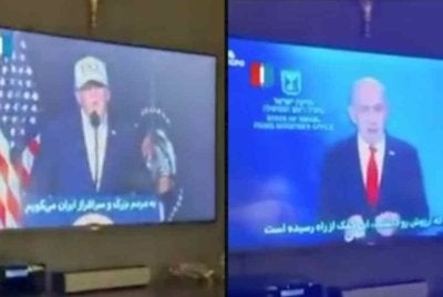 Siaran TV Iran digodam sebelum muncul rakaman pidato Trump dan Netanyahu. Foto: X.com
