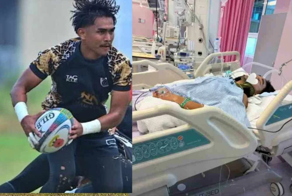 Pelatih dan pemain ragbi Sukma Terengganu, Sayyid Iskandar terpaksa ditidurkan bagi meneruskan rawatan.