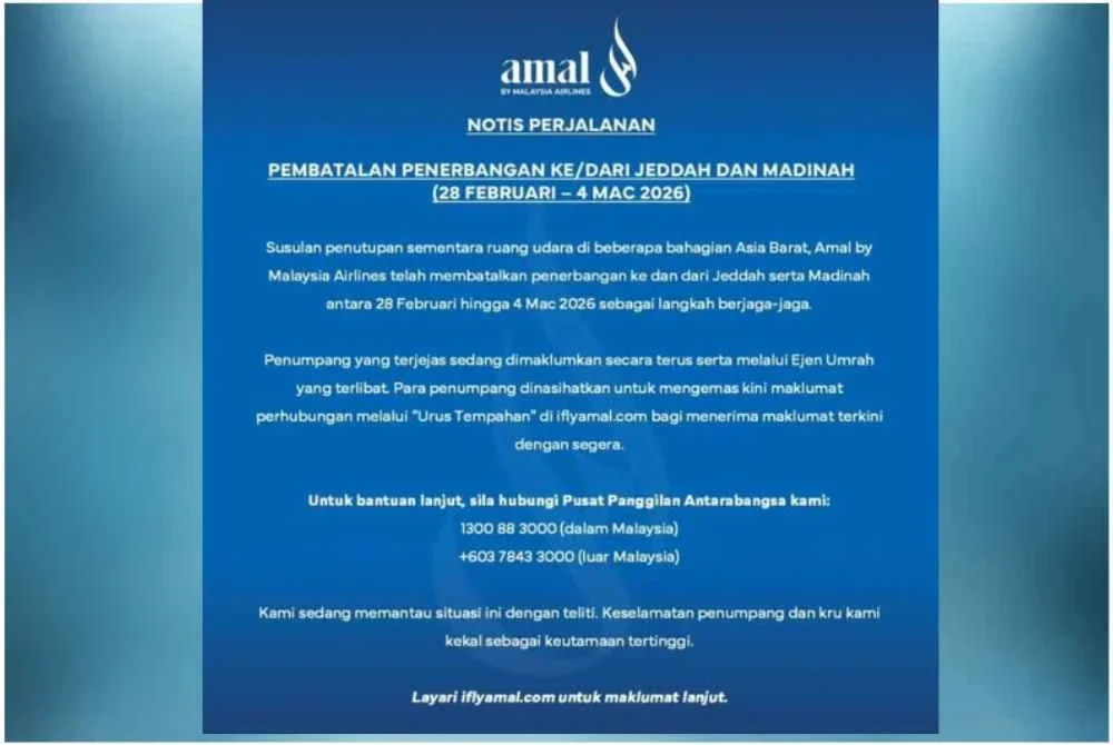 Glocal Travel sedang menguruskan urusan logistik serta penginapan tambahan bagi jemaah yang terkandas di Tanah Suci sehingga jadual penerbangan kembali stabil.