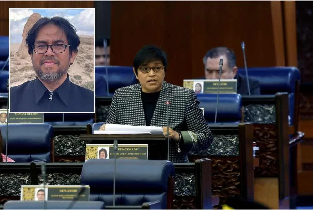 Menteri di Jabatan Perdana Menteri (Undang-undang dan Reformasi Institusi) Datuk Seri Azalina Othman Said ketika menggulung perbahasan RUU Perlembagaan (Pindaan) 2026 pada Mesyuarat Pertama, Penggal Kelima Parlimen ke-15 Dewan Rakyat di Bangunan Parlimen. Gambar kecil: Mukhtaruddin Musa