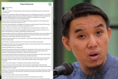 Firdaus membuat pendedahan itu menerusi hantaran di Facebook pada Selasa.