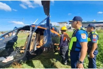 Seorang rakyat Malaysia maut manakala seorang lagi cedera apabila sebuah helikopter yang membawa lima individu terlibat dalam nahas di Pililla, Wilayah Rizal, Filipina pada pagi Selasa. Foto Polis Wilayah Rizal