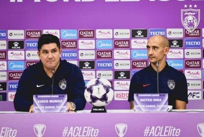 Munoz (kiri) mahu JDT memanfaatkan perlawanan di SSI bagi memburu keputusan positif sebelum aksi timbal balik nanti. Foto: Johor Southern Tigers 