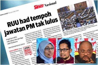 Laporan Sinar Harian pada Selasa. Dari kiri: Nurhayati, Muhammad Faisal dan Pushpan