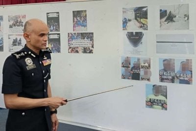 Shazeli menunjukkan tangkapan yang dilaksanakan ke atas lapan individu membabitkan kes pergaduhan di Balai Polis Meru.