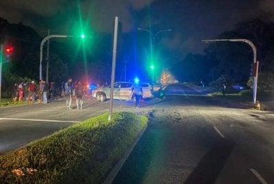 Lokasi kejadian mangsa dilaporkan meninggal dunia selepas motosikal yang ditunggangnya bertembung dengan pacuan empat roda di Jalan Leila, Sandakan.