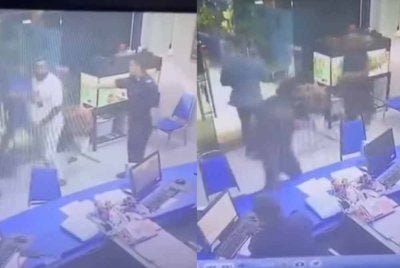 Rakaman tular sekumpulan lelaki bergaduh dalam balai polis di Meru, Klang.