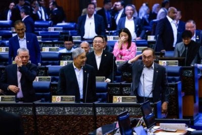 Suasana dewan semasa undi berbelah bahagi pada Mesyuarat Pertama, Penggal Kelima Parlimen ke-15 Dewan Rakyat di Bangunan Parlimen pada 2 Mac lalu. Foto Bernama