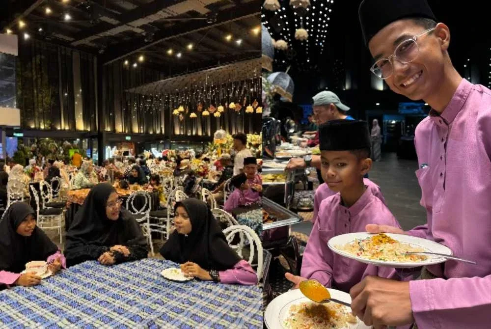 Anak-anak diraikan dengan pelbagai hidangan berbuka puasa sebelum meneruskan ibadah solat sunat Tarawih secara berjemaah dan jamuan moreh.